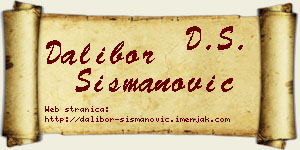 Dalibor Šišmanović vizit kartica